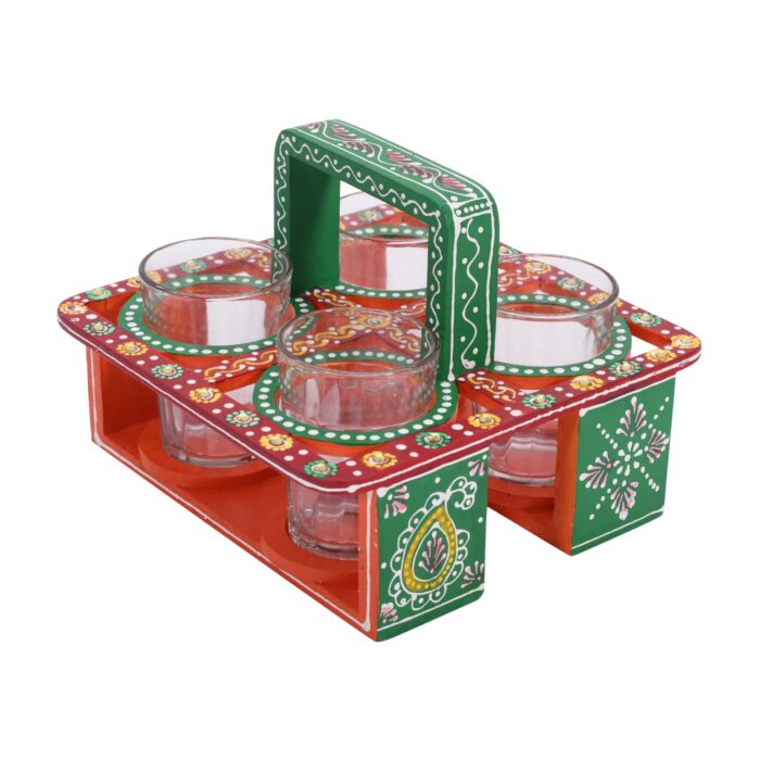 Red Tapri Glass Stand - Image 3