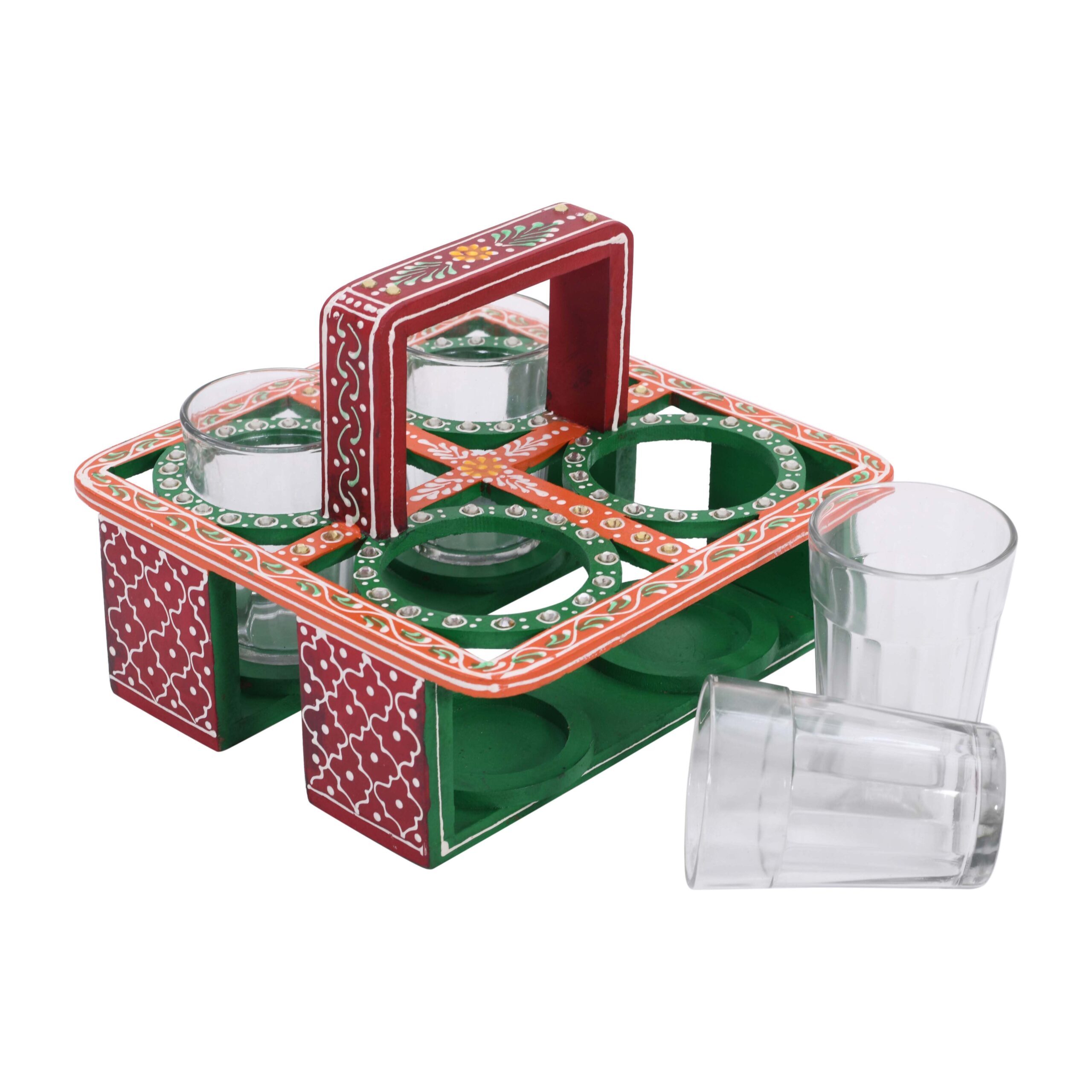 Green Tapri Glass Stand - Image 1