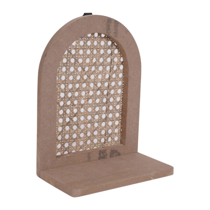 Rattan MDF Arch Wall Shelf - Image 2