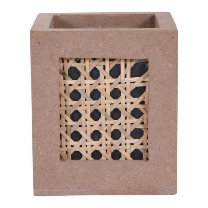 Rattan MDF 1 Compartment Cutlery Holder - Image 3