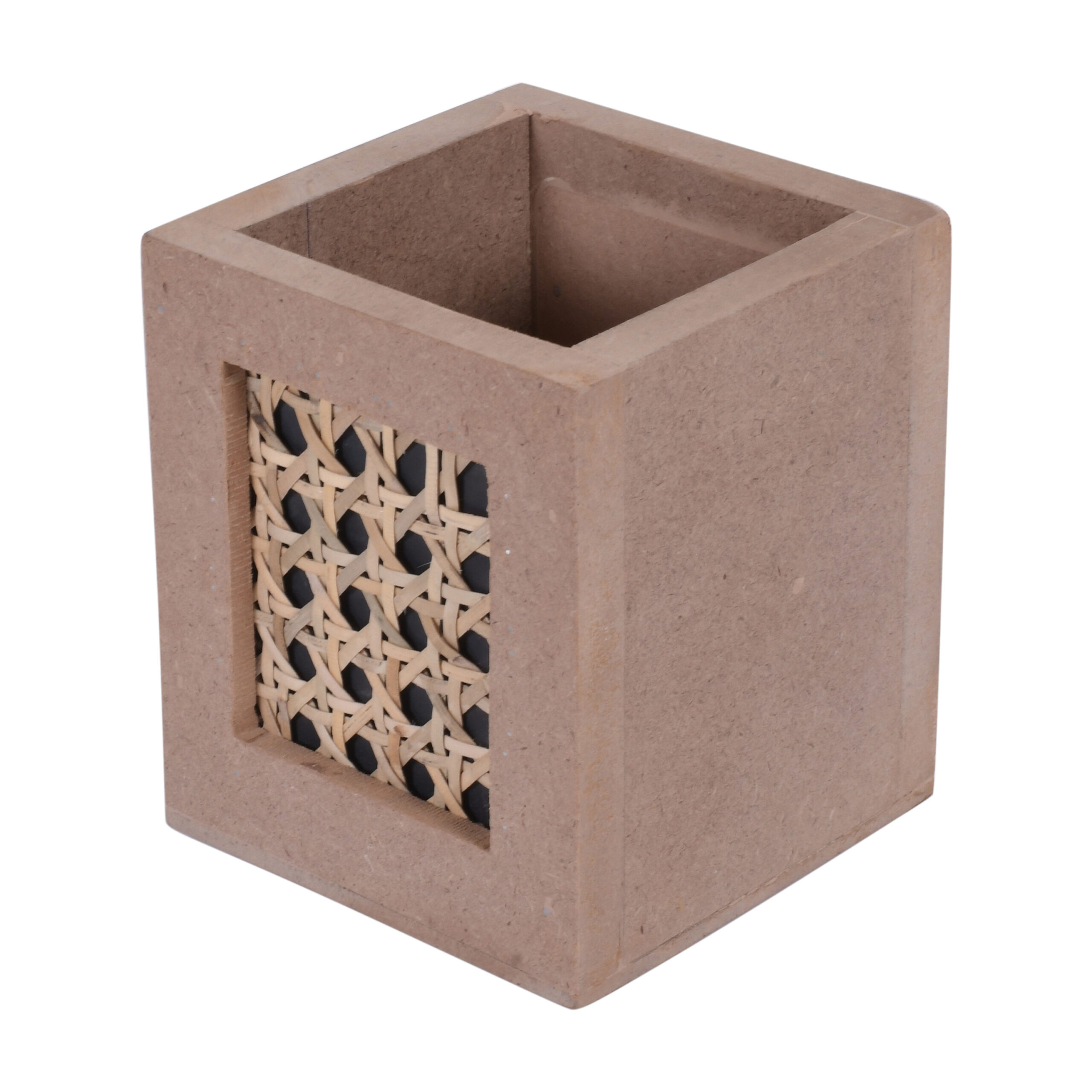 Rattan MDF 1 Compartment Cutlery Holder - Image 1