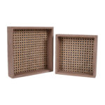 Rattan MDF Square Tray Set Of 2 - Image 4