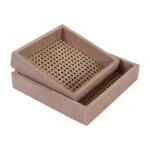 Rattan MDF Square Tray Set Of 2 - Image 3