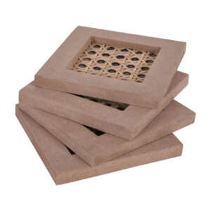 Rattan MDF Tea Coasters Set Of 4