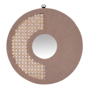 Rattan MDF Round Mirror Jharokha