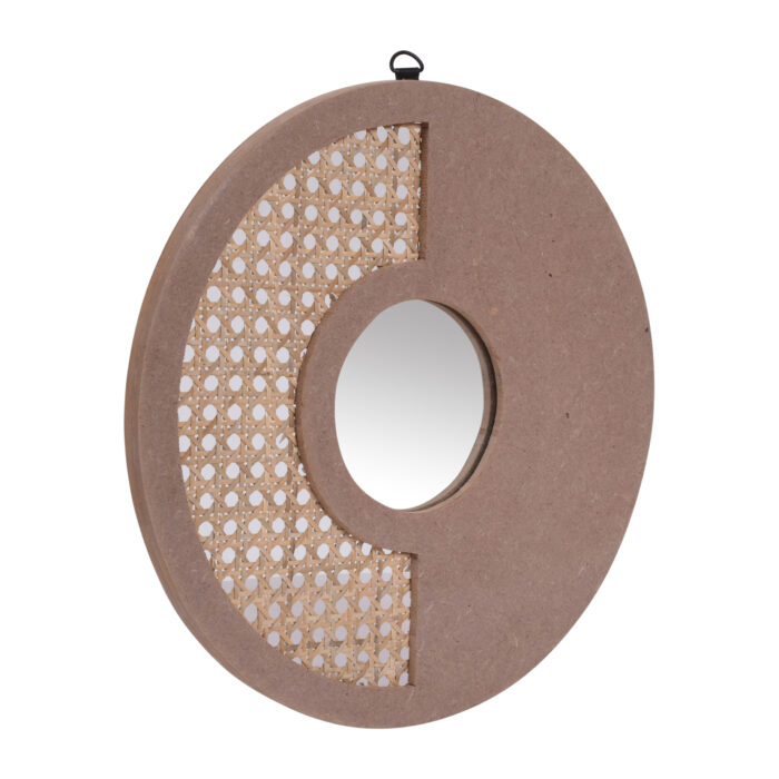 Rattan MDF Round Mirror Jharokha - Image 3