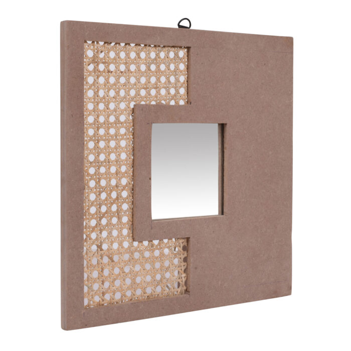 Rattan MDF Square Mirror Jharokha - Image 3