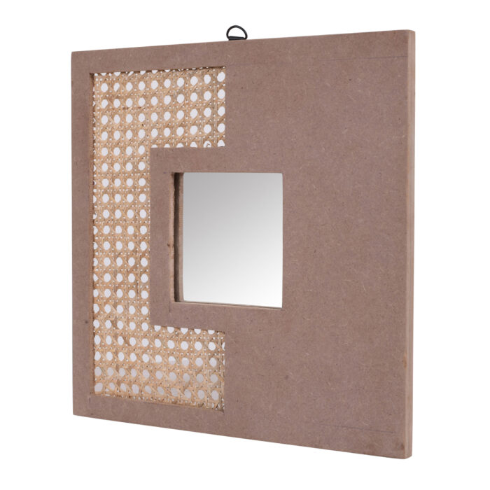 Rattan MDF Square Mirror Jharokha - Image 2