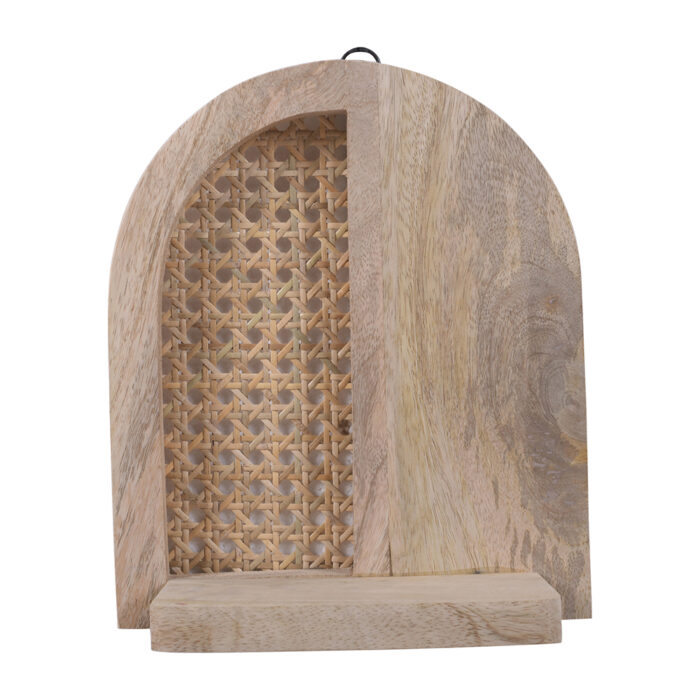 Mango Wood Raw Rattan Jharokha - Image 4
