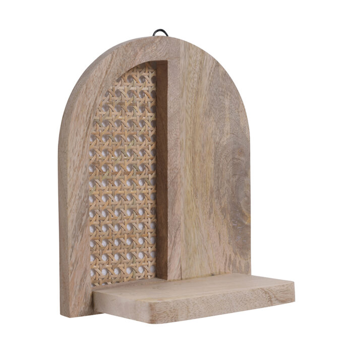 Mango Wood Raw Rattan Jharokha - Image 3