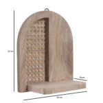 Mango Wood Raw Rattan Jharokha - Image 2