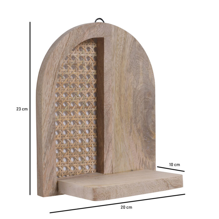 Mango Wood Raw Rattan Jharokha - Image 2